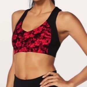 Lululemon Athletica Red and Black Sports Bra
